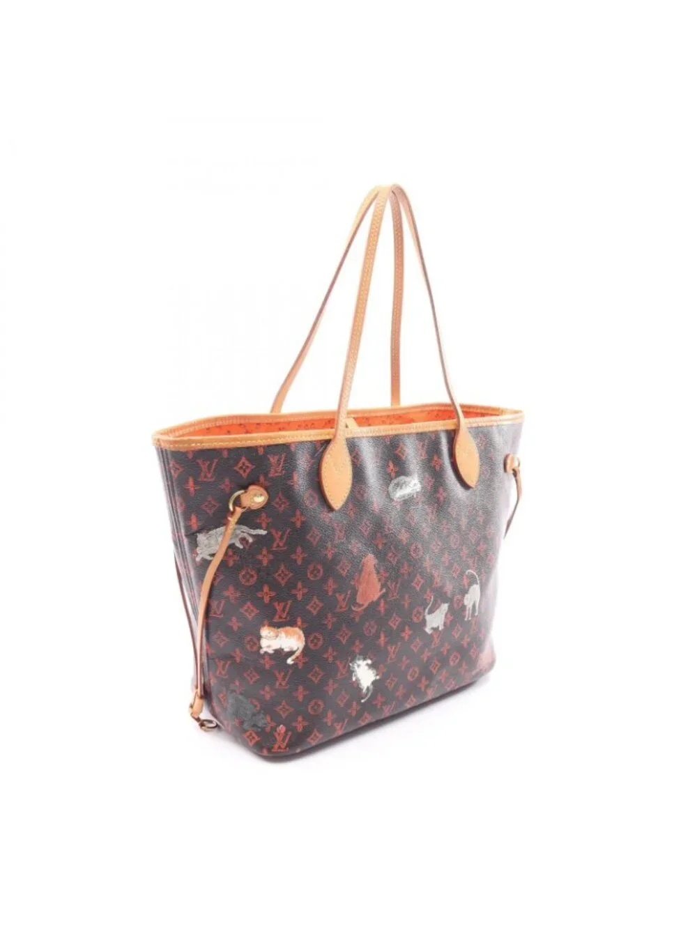 Louis Vuitton Tote Neverfull MM Catgram Canvas Leather